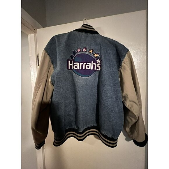 Harrah’s Blue Jean Jacket ( Specialty House Of Creation) Large LG. 100% Cotton - Picture 1 of 4
